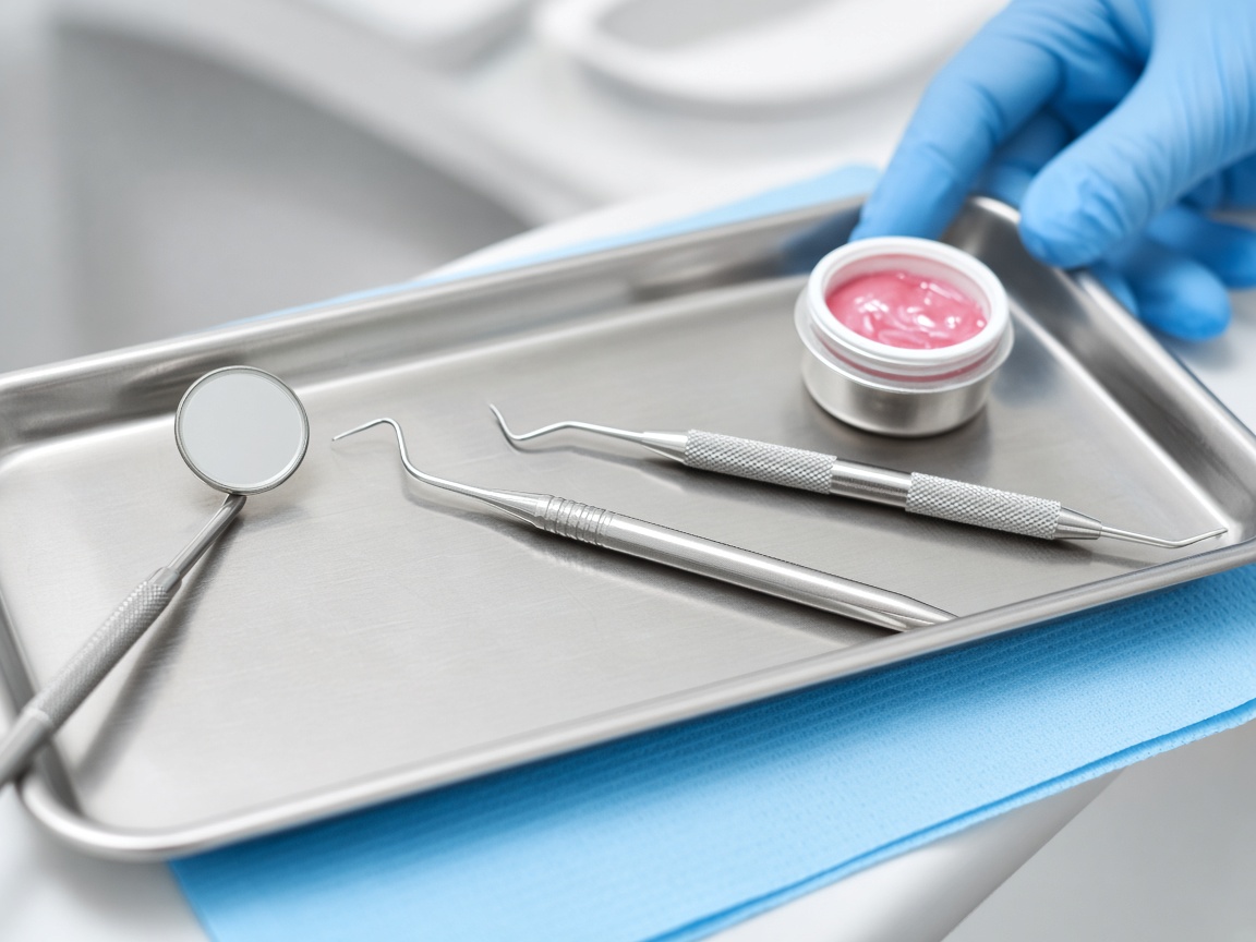 Abstract bands suggesting hands-on tissue work